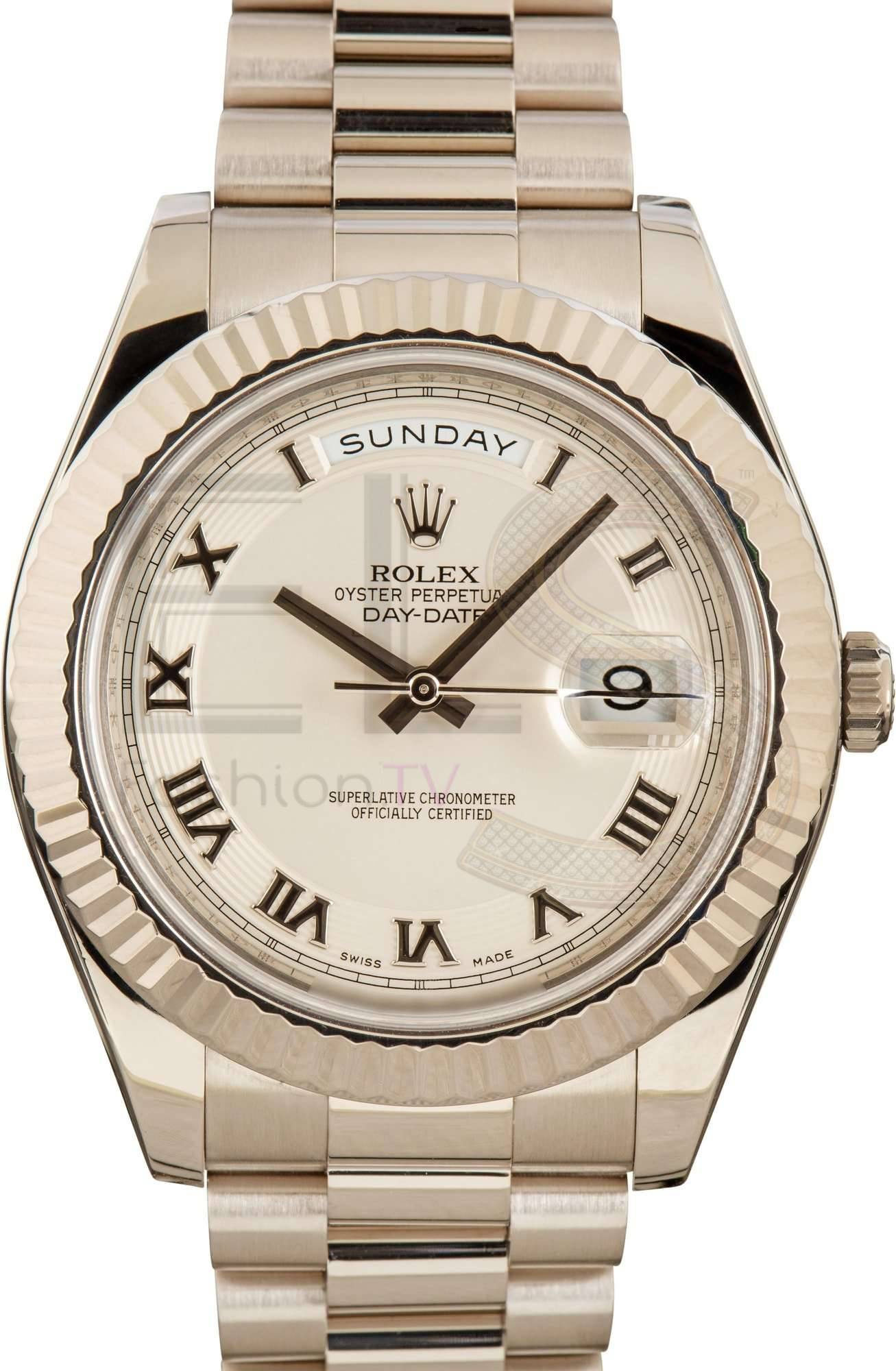 Rolex Day-Date II ref 218239 White Gold