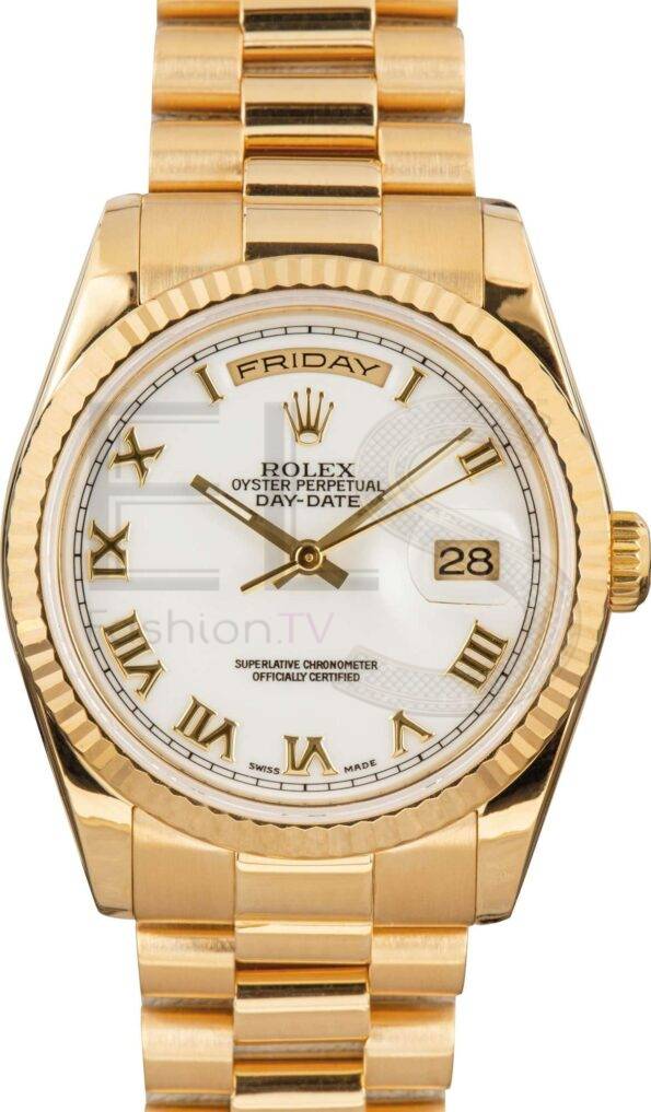 Rolex Day-Date President 118238 White Roman Dial ELS Fashion TV
