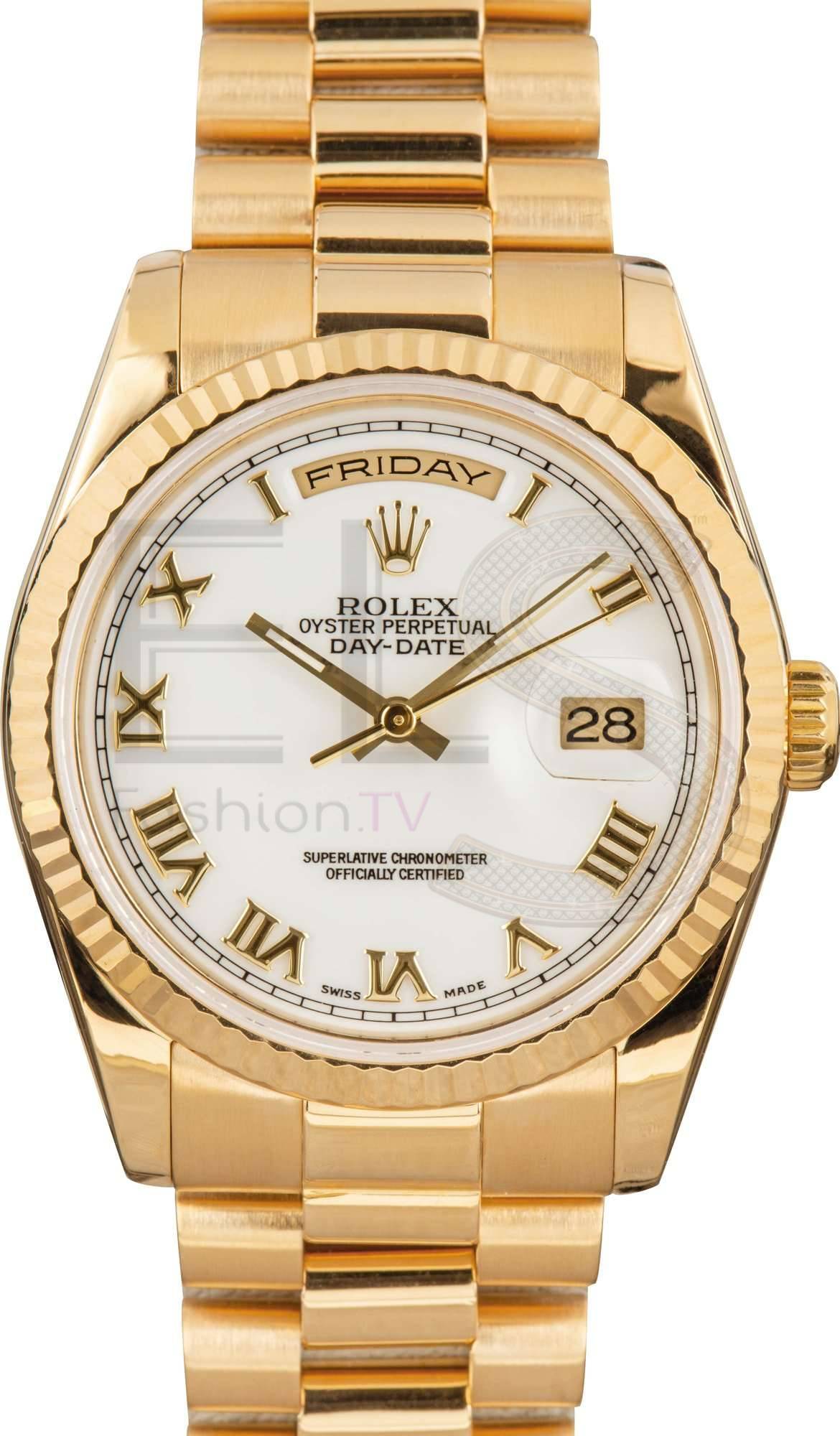 Rolex Day-Date President 118238 White Roman Dial