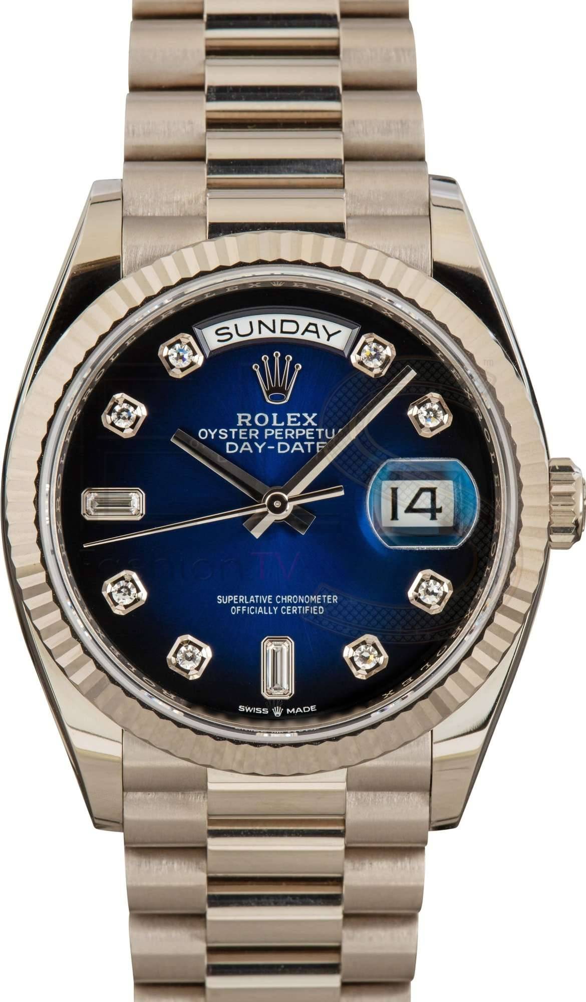 Rolex Day-Date President 128239 Blue Diamond Dial ELS Fashion TV