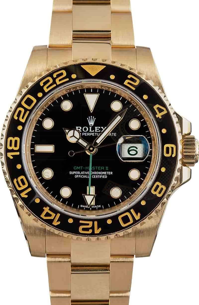 Rolex GMT-Master II Ref 116718 18k Yellow Gold