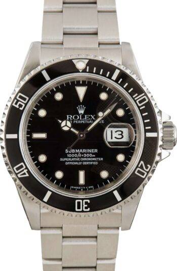 Rolex Men's Submariner Stainless Steel Black Dial 16610 ELS Fashion TV