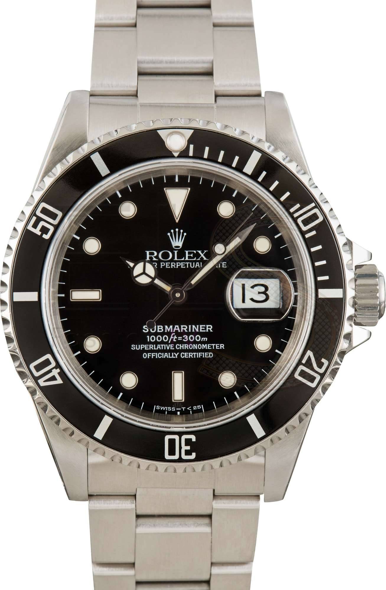 Rolex Men’s Submariner Stainless Steel Black Dial 16610