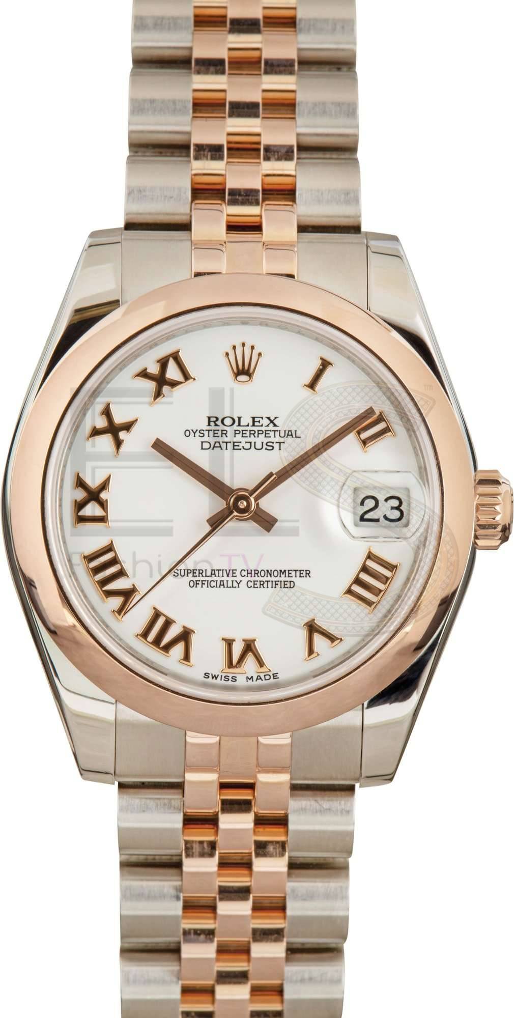 Rolex Mid-Size Datejust 178241 Two Tone Everose Rolex Mid-Size Datejust 178241 Two Tone Everose ELS Fashion TV