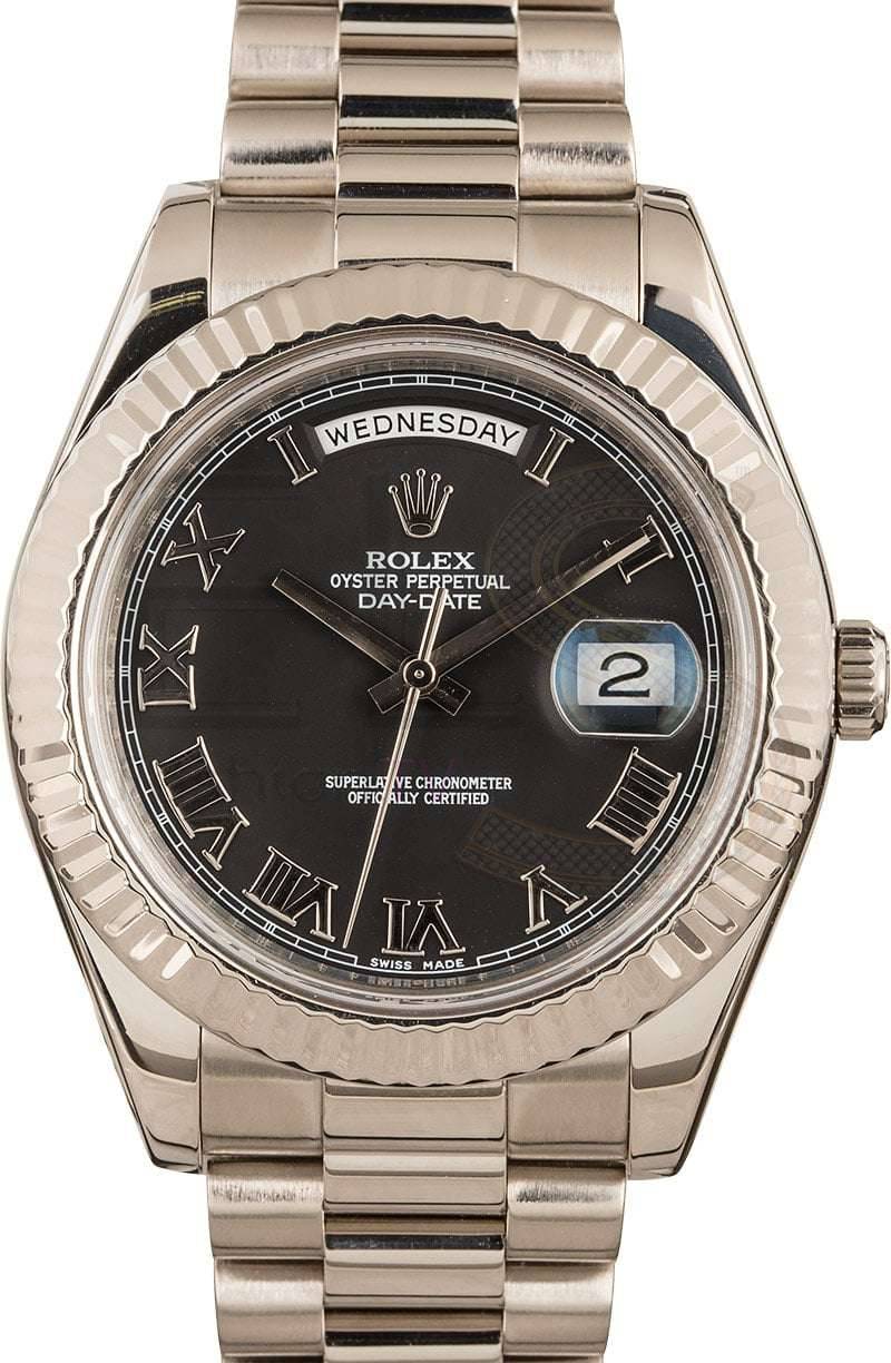 Rolex President Day-Date II Ref 218239 Black Dial