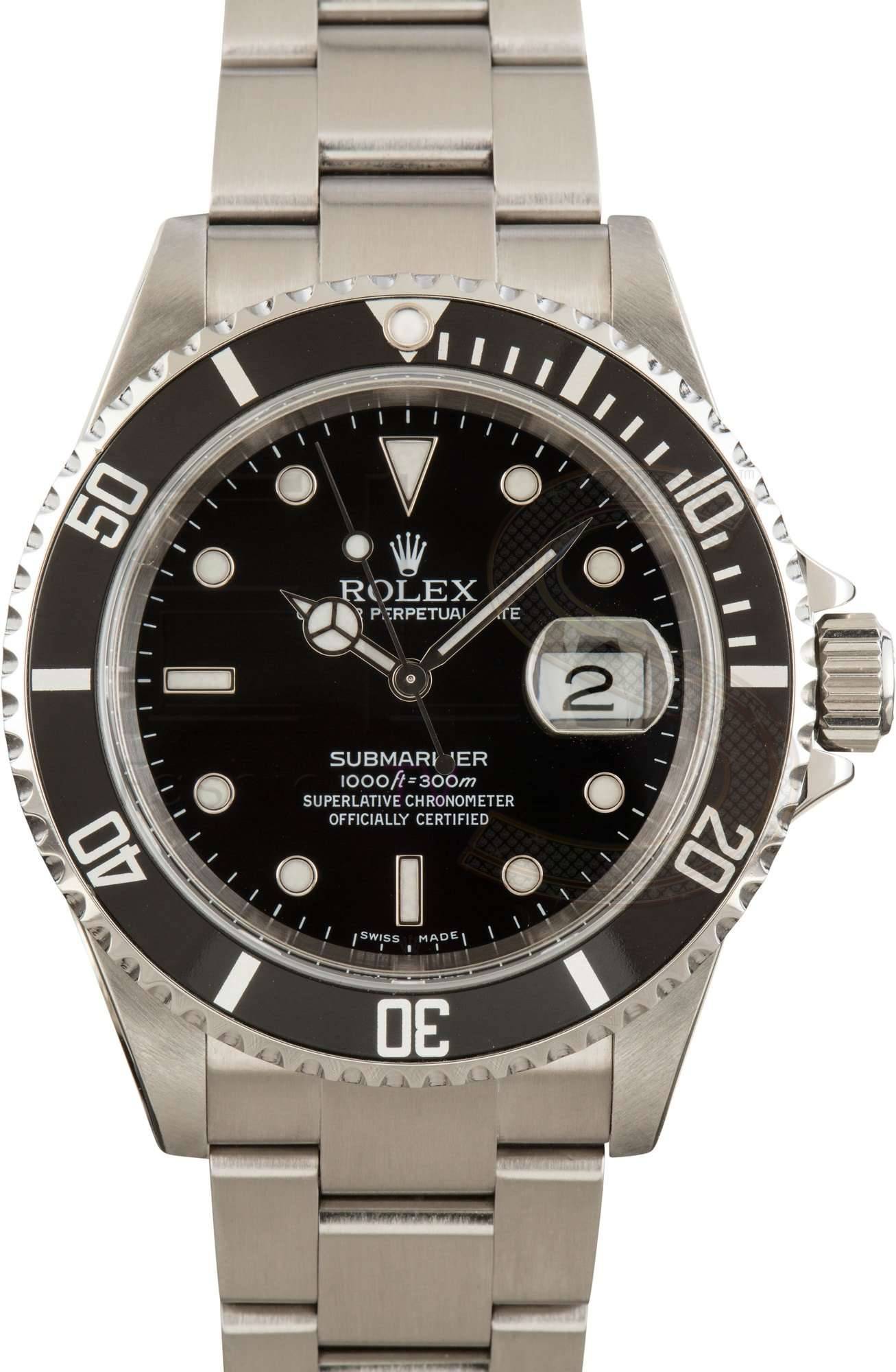 Rolex Submariner 16610T No Holes Case