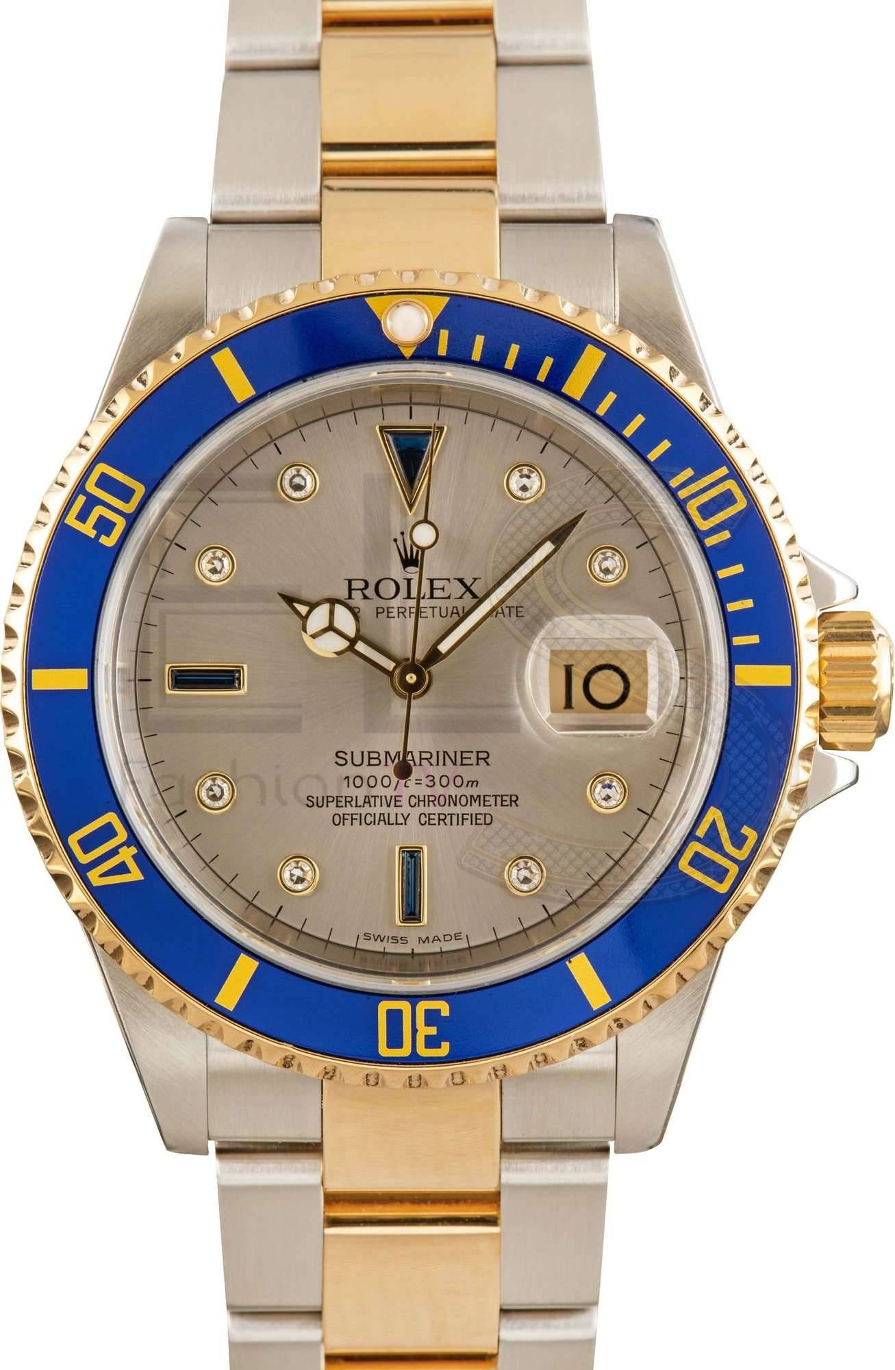 Rolex Submariner 16613T Serti Dial ELS Fashion TV