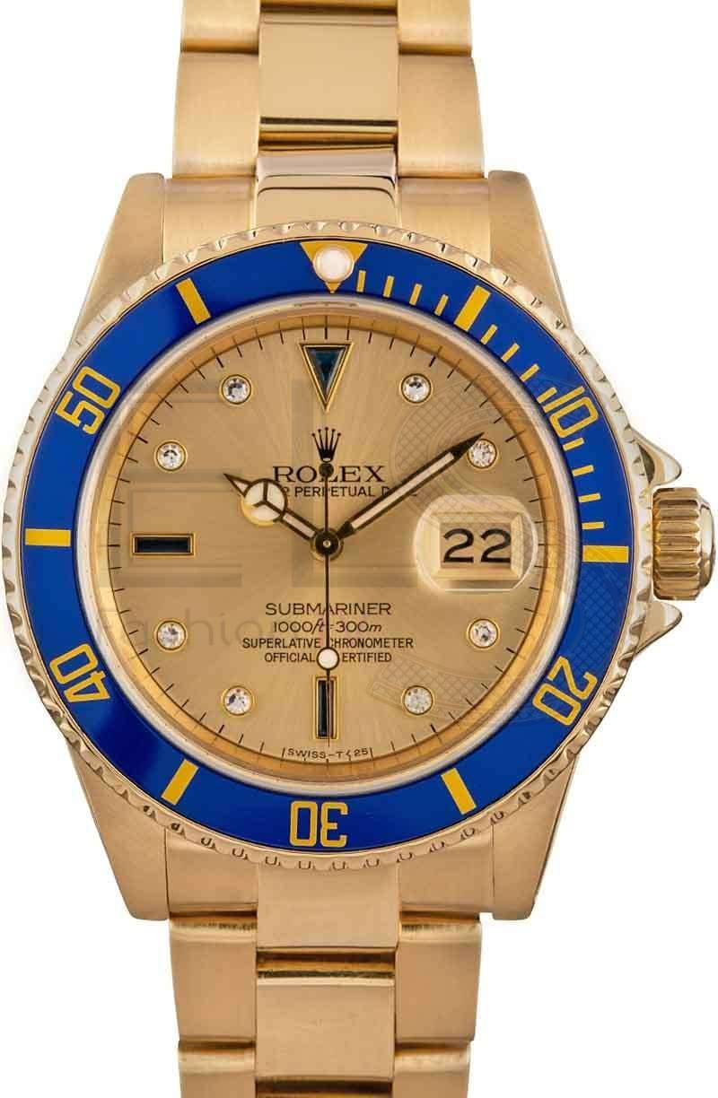 Rolex Submariner 16808 18K Yellow Gold ELS Fashion TV
