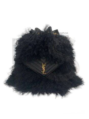 Saint Laurent Joe Shearling Backpack Black ELS Fashion TV