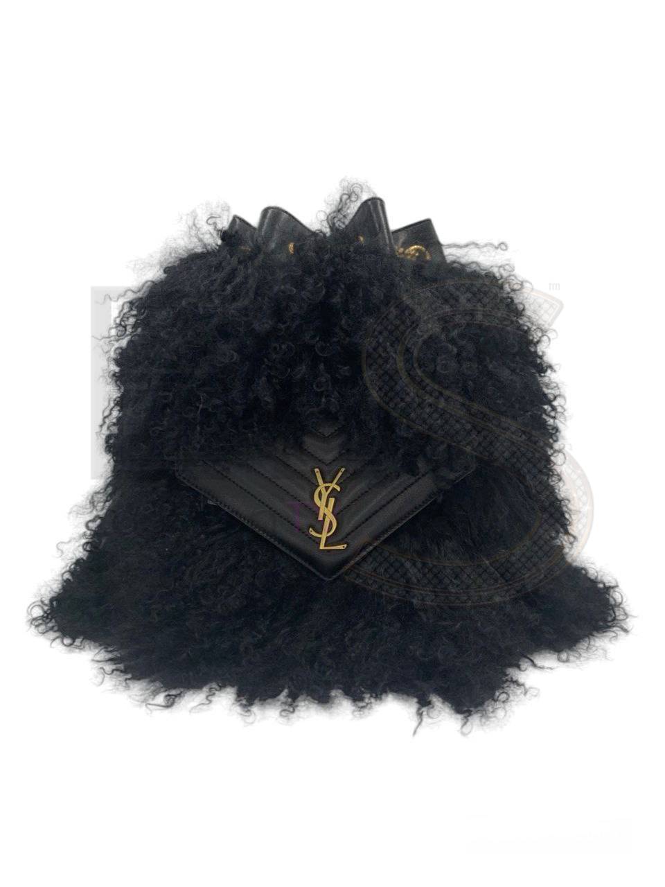 Saint Laurent Joe Shearling Backpack Black