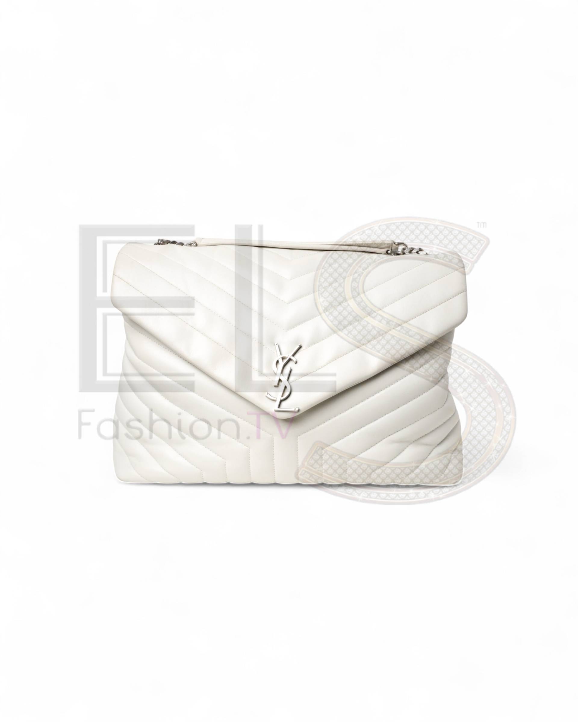 Saint Laurent Lou Lou Large Quilted White ELS Fashion TV