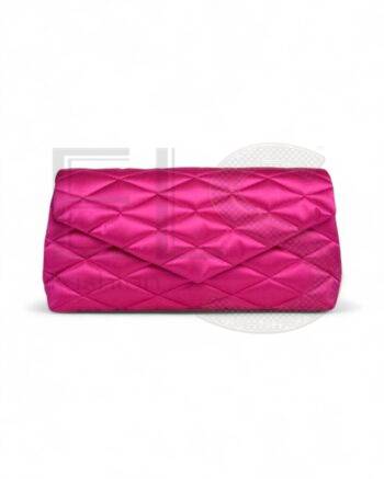 Saint Laurent Pochette Xl Puffer Satin Fuchsia ELS Fashion TV