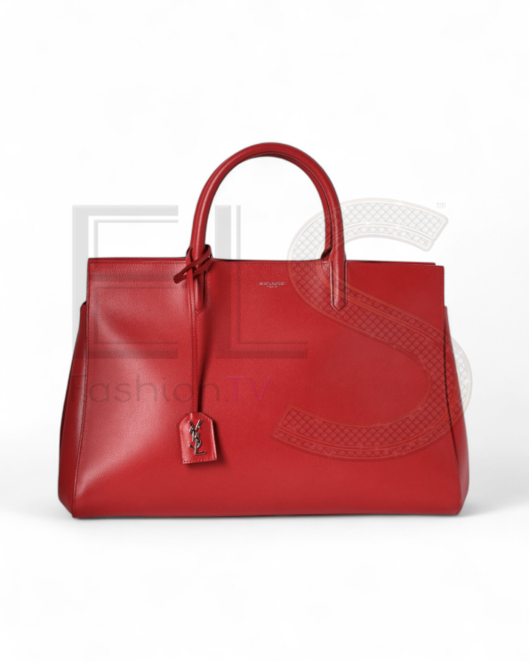 Saint Laurent Rive Gauche Medium Granulated Red ELS Fashion TV