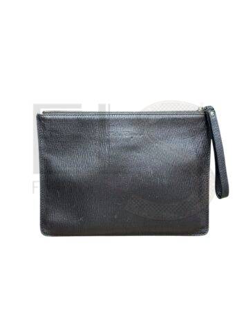 Salvatore Ferragamo Brown Epi Clutch ELS Fashion TV
