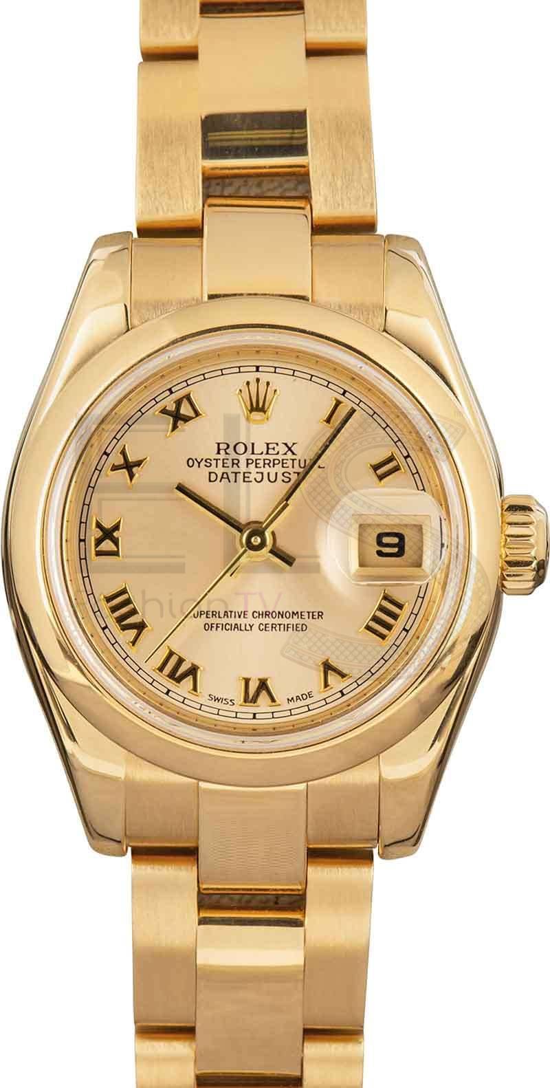 Used Ladies Rolex Datejust 179168 Yellow Gold ELS Fashion TV