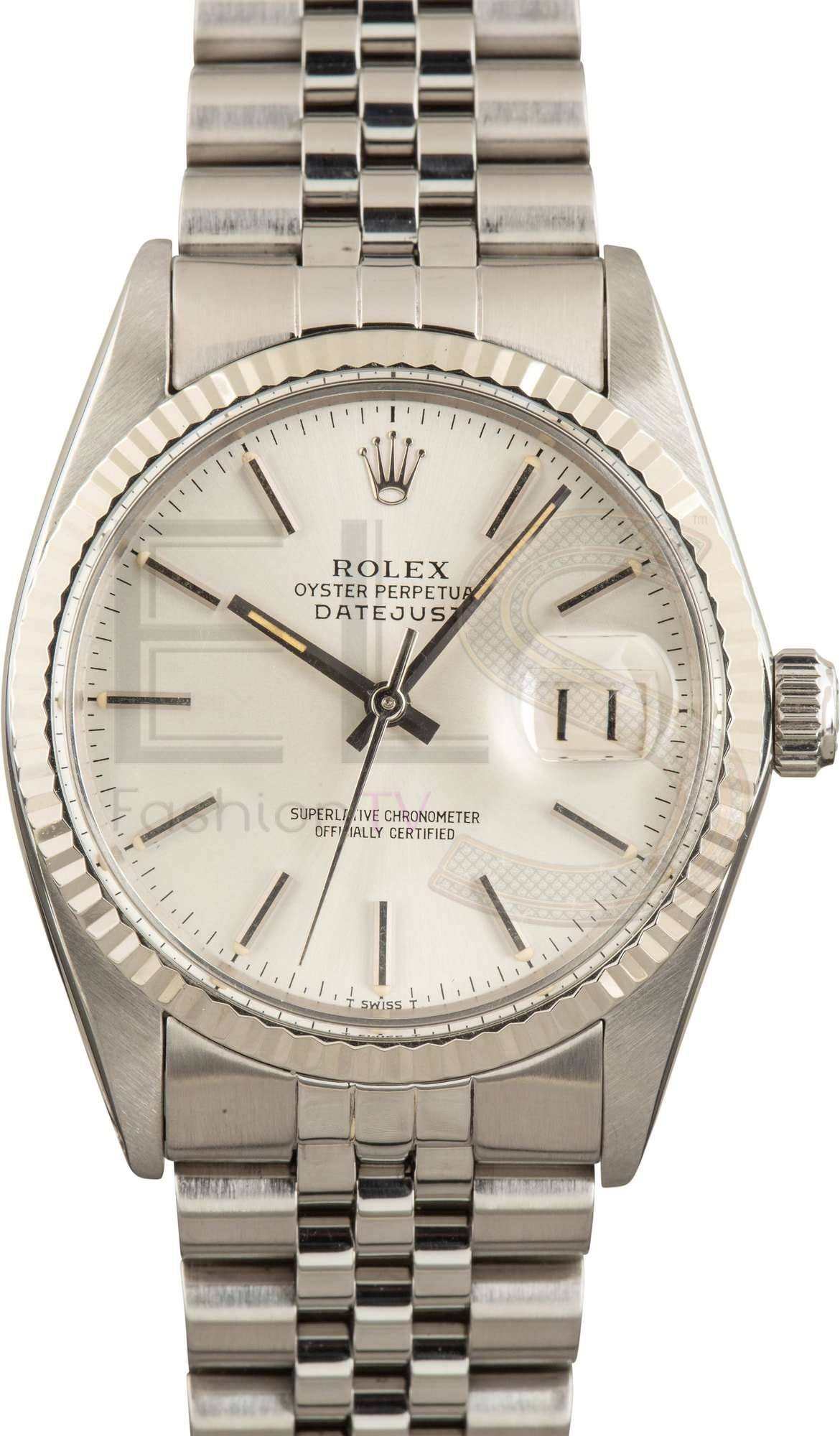 Used Rolex Datejust 16014 Silver Index Dial