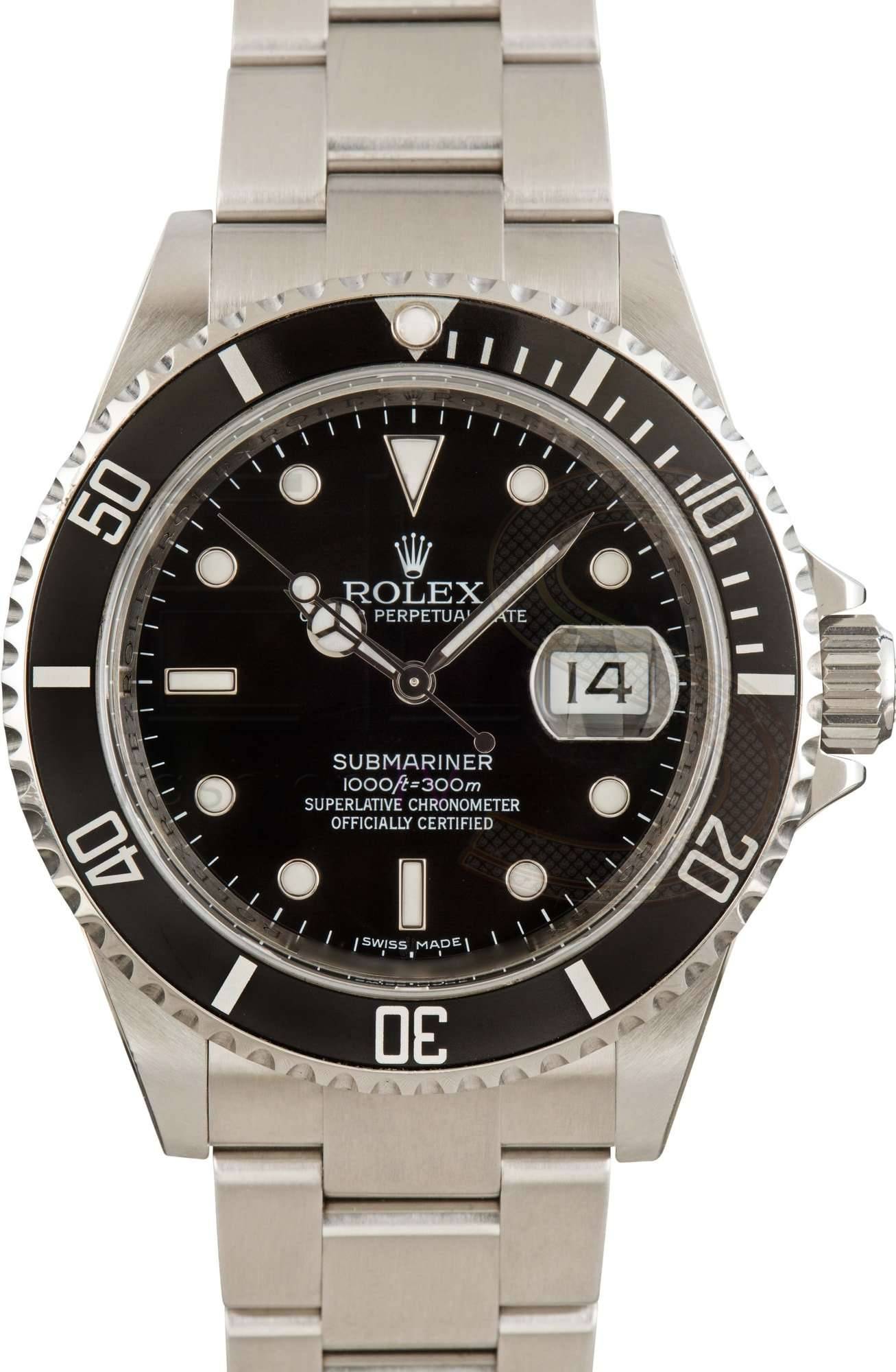 Used Rolex Submariner 16610T Black Dial ELS Fashion TV