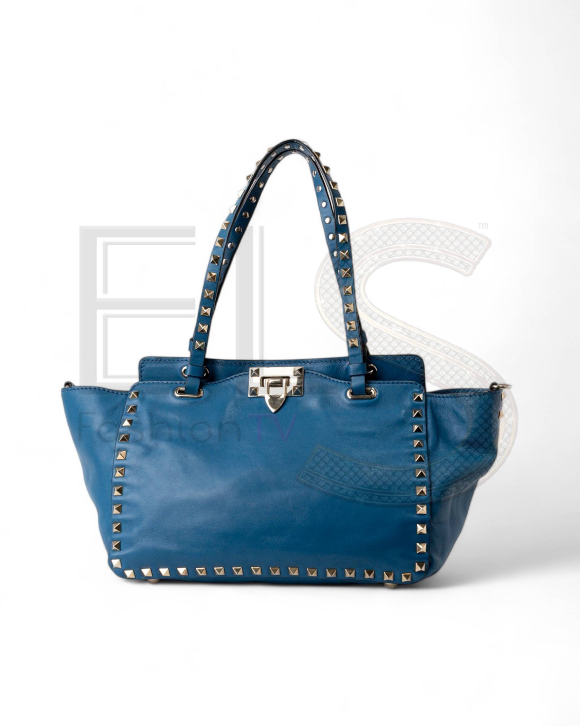 Valentino Shopper Rockstud Small Light Blue