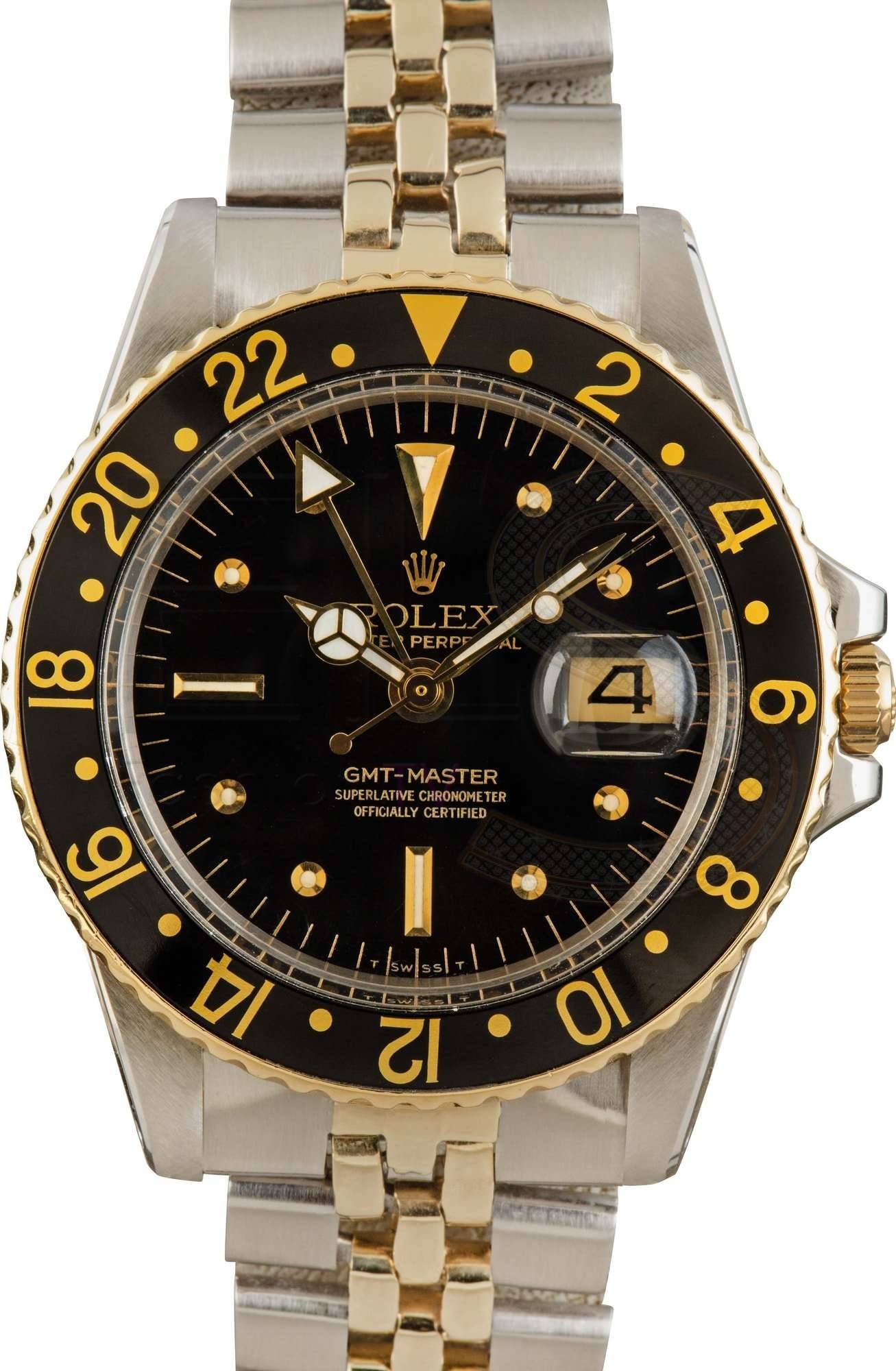 Vintage Rolex Mens GMT-Master 1675 Black 'Nipple' Dial ELS Fashion TV